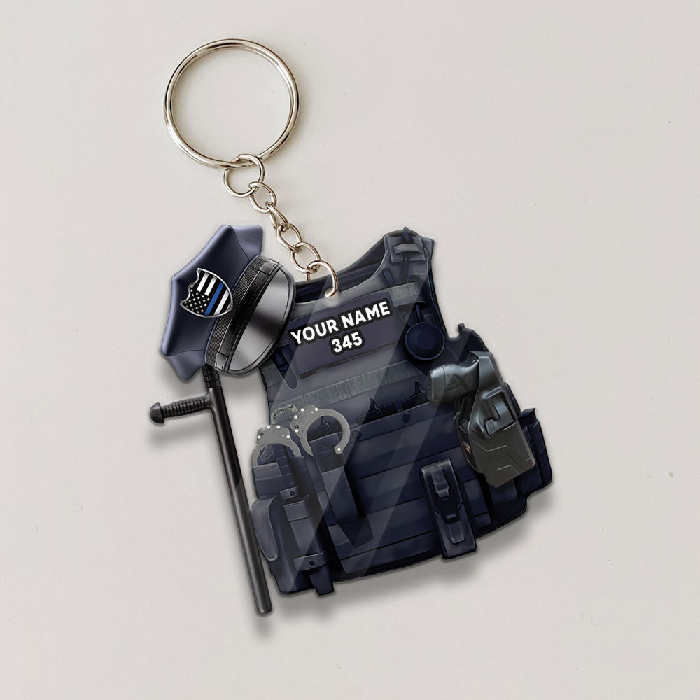 Bulletproof Police Personalized Flat Acrylic Keychain