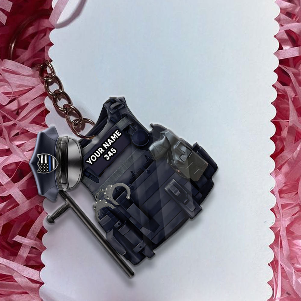 Bulletproof Police Personalized Flat Acrylic Keychain