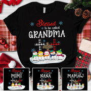 Blessed To Be Called Grandma Cross Snowman Winter Christmas Personalized Shirt For Grandma, HN98