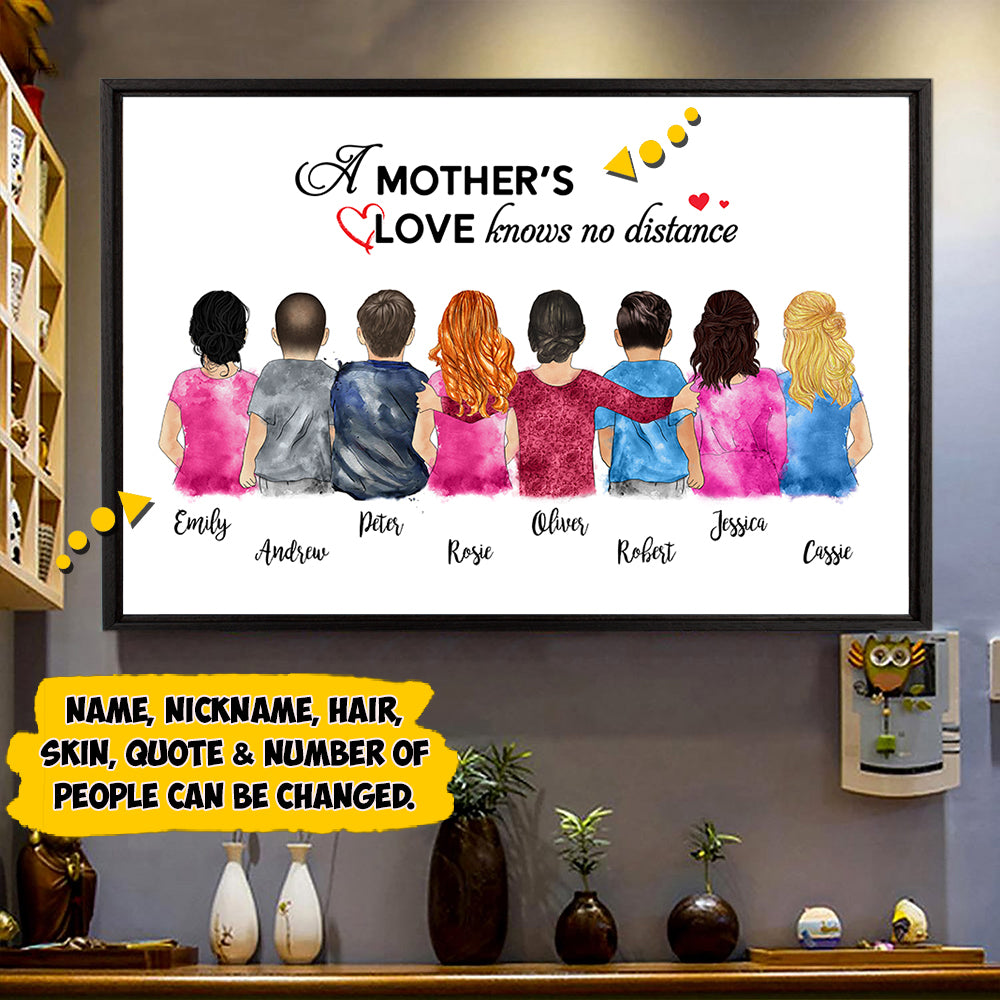 Custom Grandma's Hug, Mother's Hug Mom/Daughters/Sons, Sisters/Brothers Poster Canvas, A Grandma's Love Knows No Distance Poster Canvas, Perfect Gift For Mother's Day