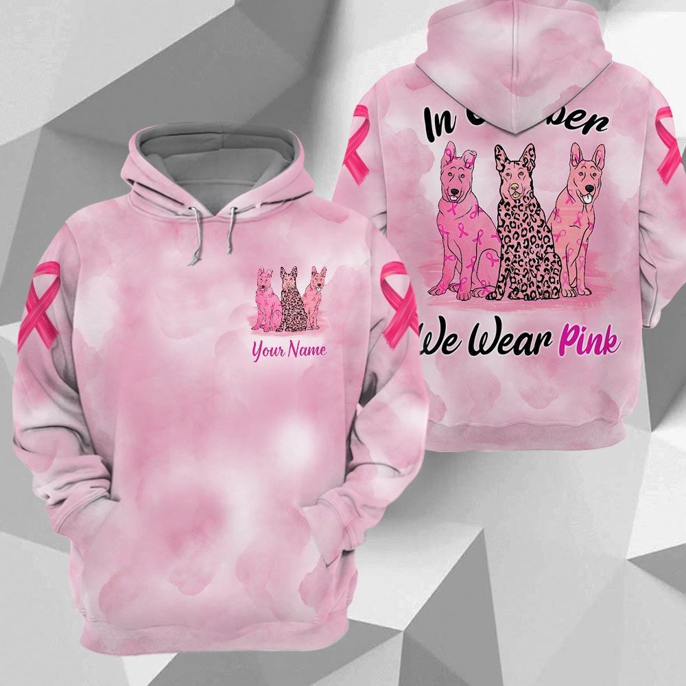 German Shepherd Vr2 In October We Wear Pink, Breast Cancer Awareness Personalized All Over Print Shirt