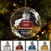 Custom Mr. & Mrs. Acrylic Ornament, Christmas Gift, Wedding Gift, Last Name, Date & Character can be changed TRHN, Made By Acrylic And One Side Print