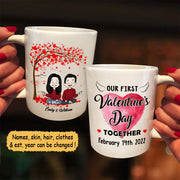 Personalized Mug For Couples, Our First Valentine’S Day Together February 14Th 2021, Names & Characters Can Be Changed