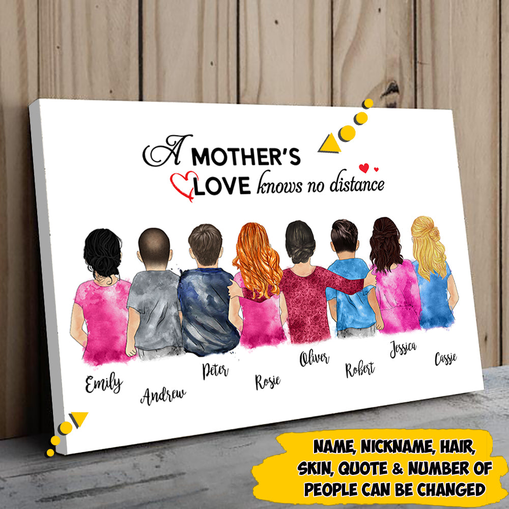 Custom Grandma's Hug, Mother's Hug Mom/Daughters/Sons, Sisters/Brothers Poster Canvas, A Grandma's Love Knows No Distance Poster Canvas, Perfect Gift For Mother's Day