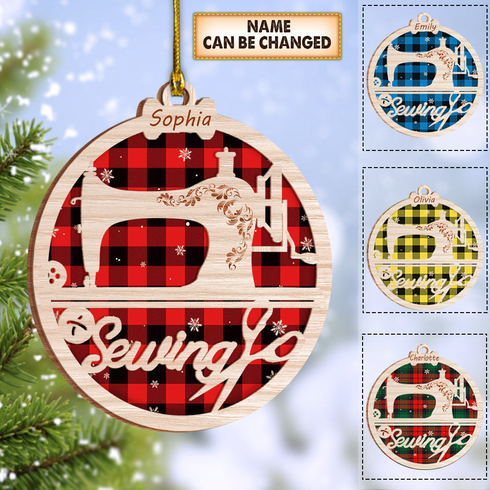 Sewing Machine Custom Shaped Acrylic Ornament One Side Print, Christmas Gift, Name & Pattern Color can be changed