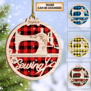 Sewing Machine Custom Shaped Acrylic Ornament One Side Print, Christmas Gift, Name & Pattern Color can be changed