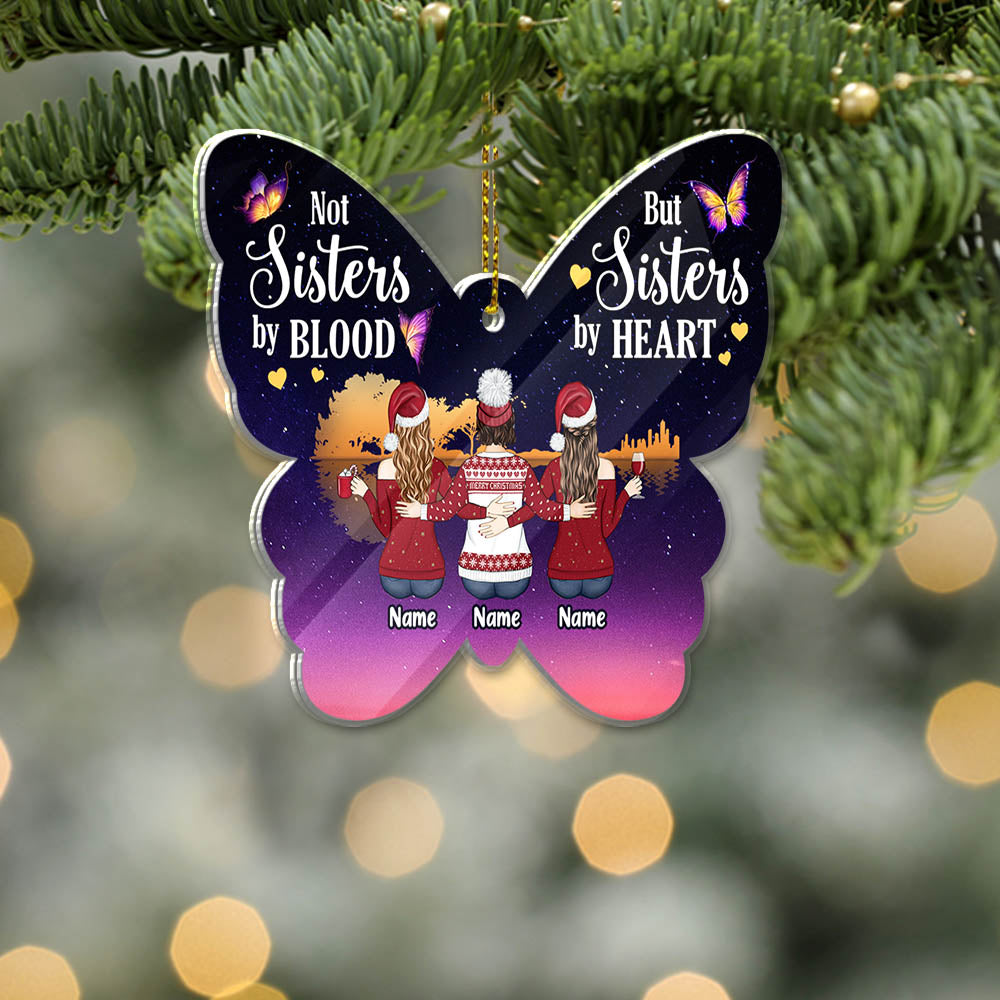 Life Is Better With Sisters, Personalized Acrylic Ornament For Your Beloved Sisters Or Best Friends, Memorial Gifts, Name & Character Can Be Changed UOND, Made By Acrylic And The 2 Sides Are The Same
