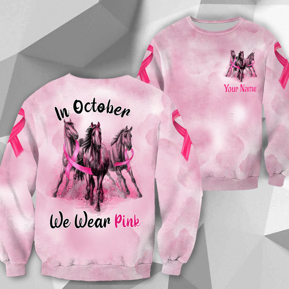 In October We Wear Pink Horse All Over Print Shirts