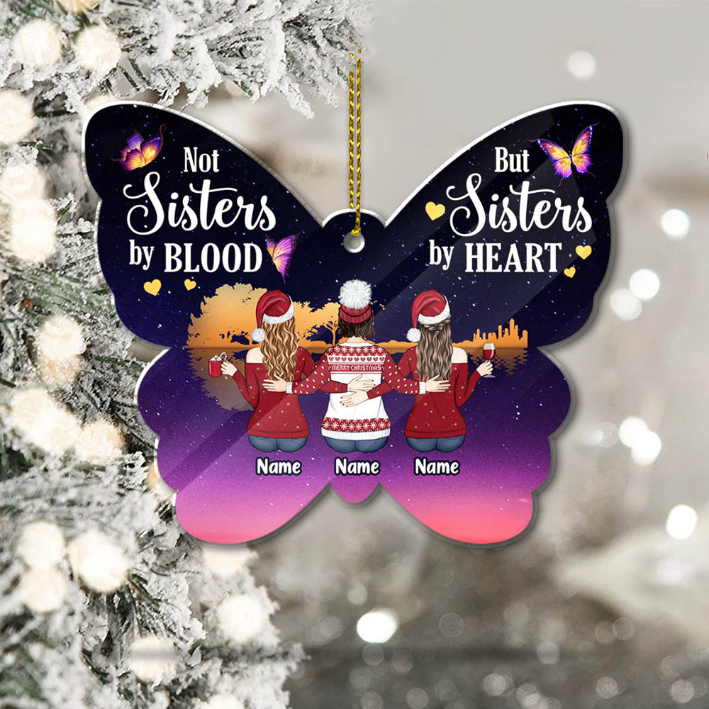 Life Is Better With Sisters, Personalized Acrylic Ornament For Your Beloved Sisters Or Best Friends, Memorial Gifts, Name & Character Can Be Changed UOND, Made By Acrylic And The 2 Sides Are The Same