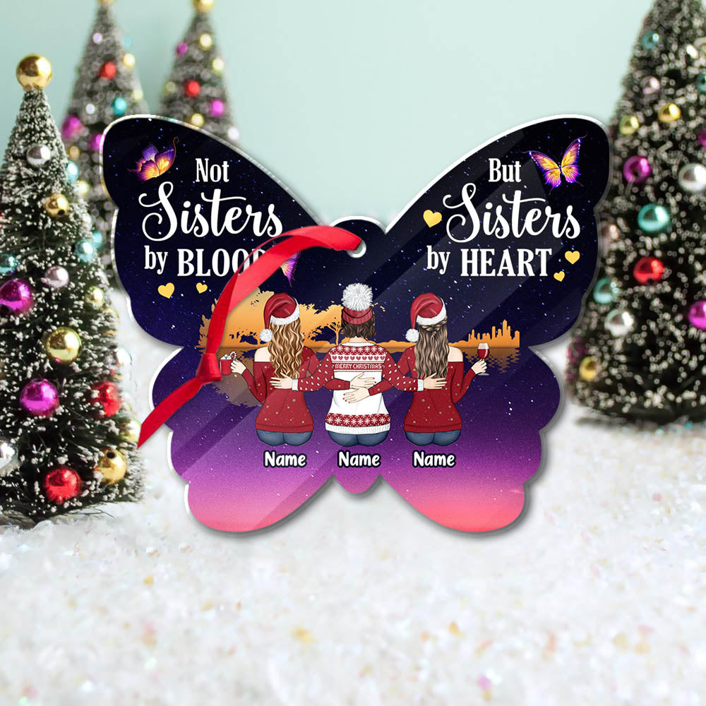 Life Is Better With Sisters, Personalized Acrylic Ornament For Your Beloved Sisters Or Best Friends, Memorial Gifts, Name & Character Can Be Changed UOND, Made By Acrylic And The 2 Sides Are The Same