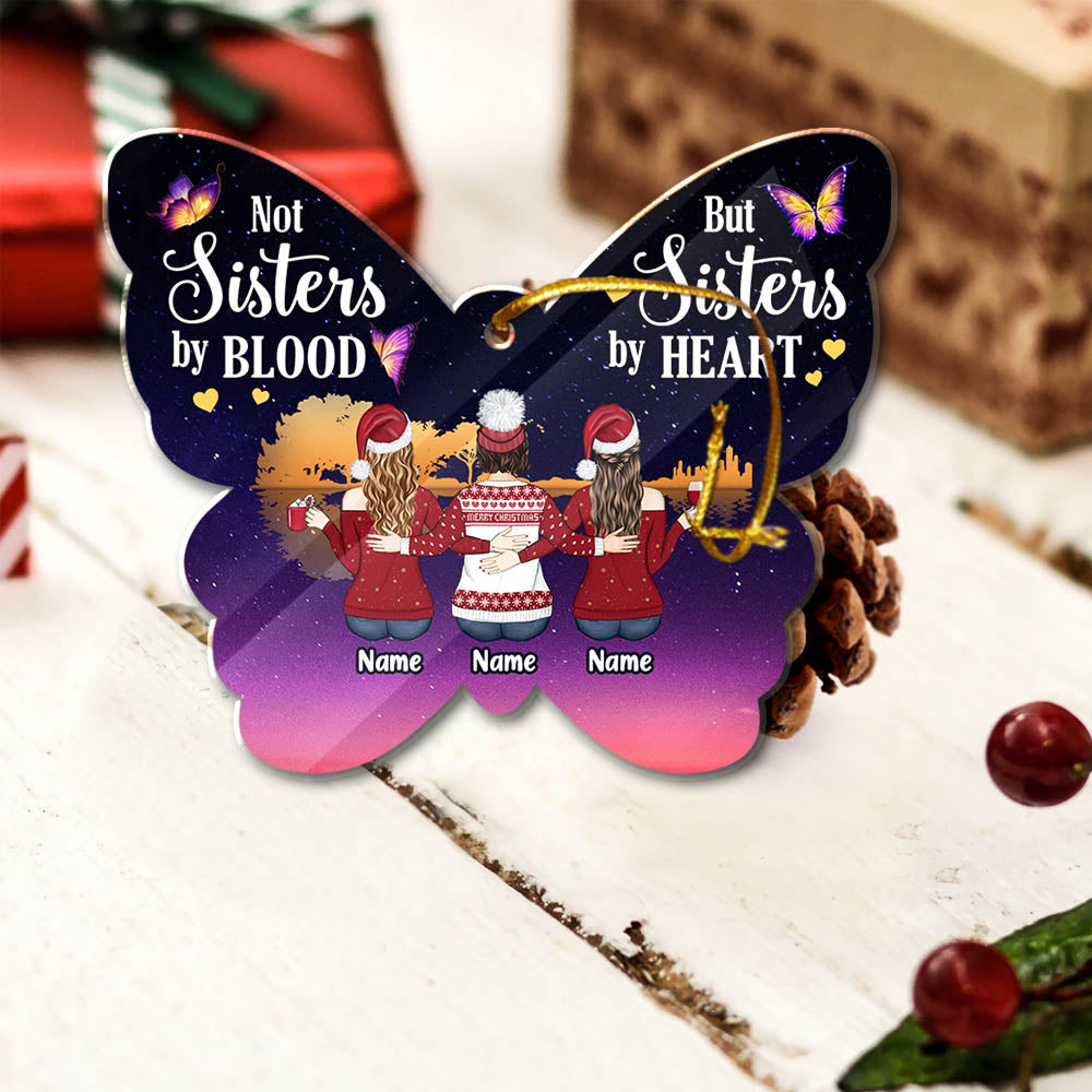 Life Is Better With Sisters, Personalized Acrylic Ornament For Your Beloved Sisters Or Best Friends, Memorial Gifts, Name & Character Can Be Changed UOND, Made By Acrylic And The 2 Sides Are The Same