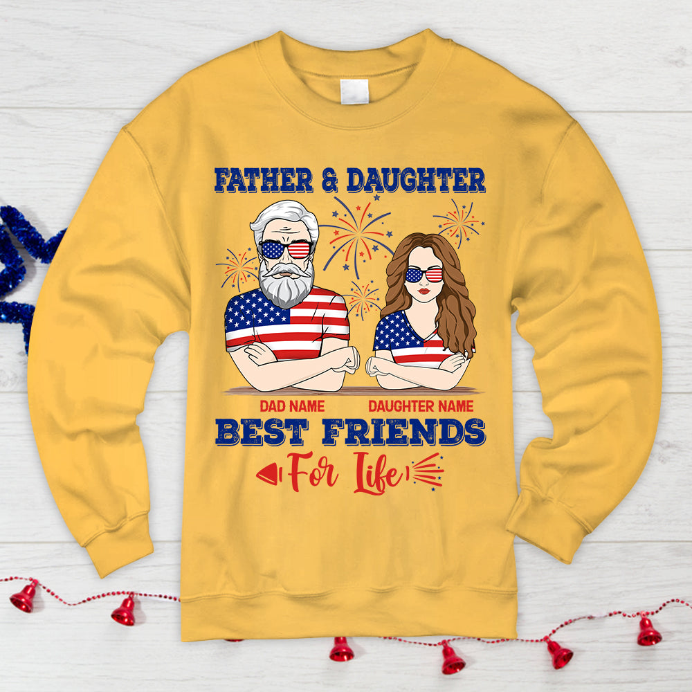 Father & Daughter Best Friends For Life, Funny Personalized T-Shirt For Dad And Daughter, Nickname, Name And Character Can Be Changed