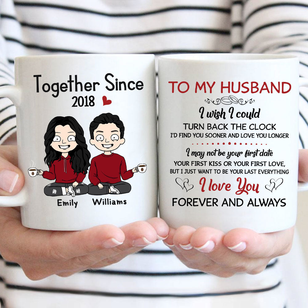 Personalized Mug For Couples, Together Since Year, I Wish I Could Turn Back The Clock, Names & Characters Can Be Changed