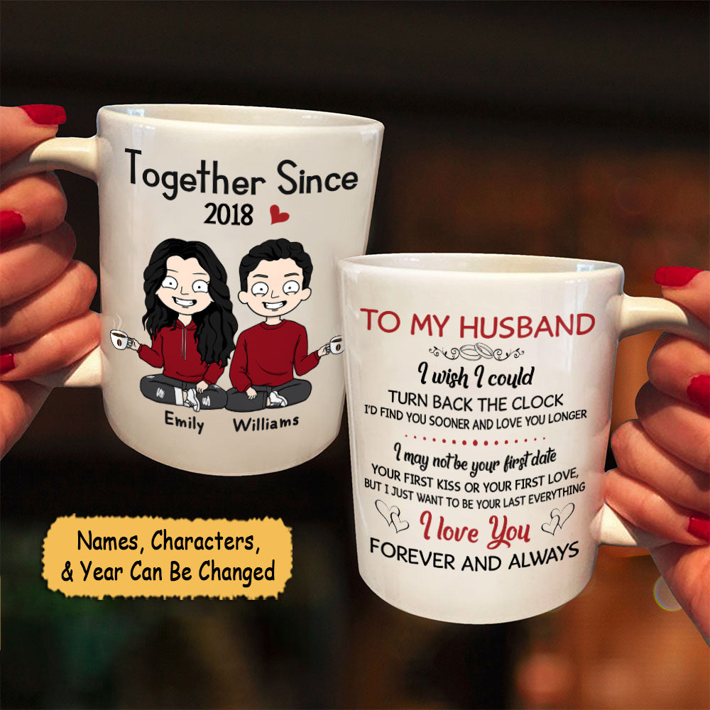 Personalized Mug For Couples, Together Since Year, I Wish I Could Turn Back The Clock, Names & Characters Can Be Changed