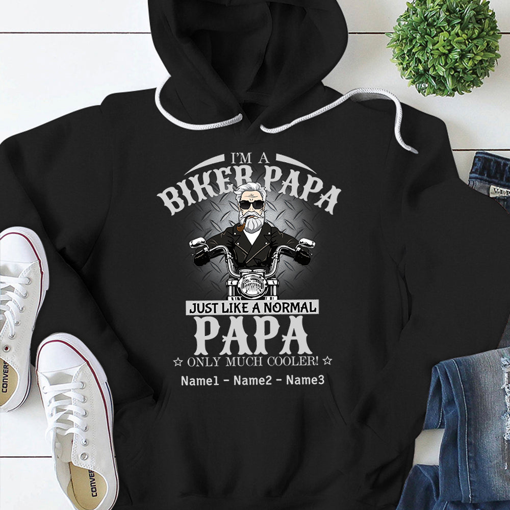 I'm A Biker Papa Just Like A Normal Papa Only Much Cooler Vr2 Personalized Shirts, Shirt For Dad/Grandpa