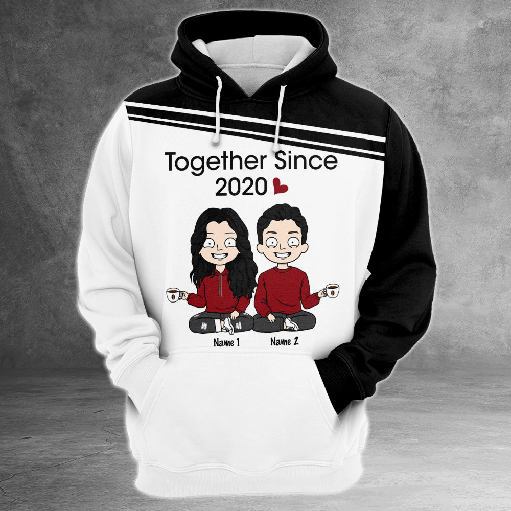 Together Since Personalized All Over Print Shirts Birthday, Anniversary & Valentine Gift For Couple, Husband, Wife, Lover