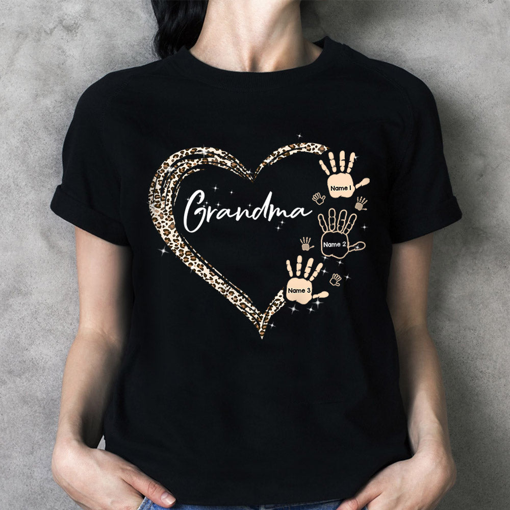 Grandma Heart And Grandkids Hands Personalized Shirts, Nickname And Names Can Be Changed