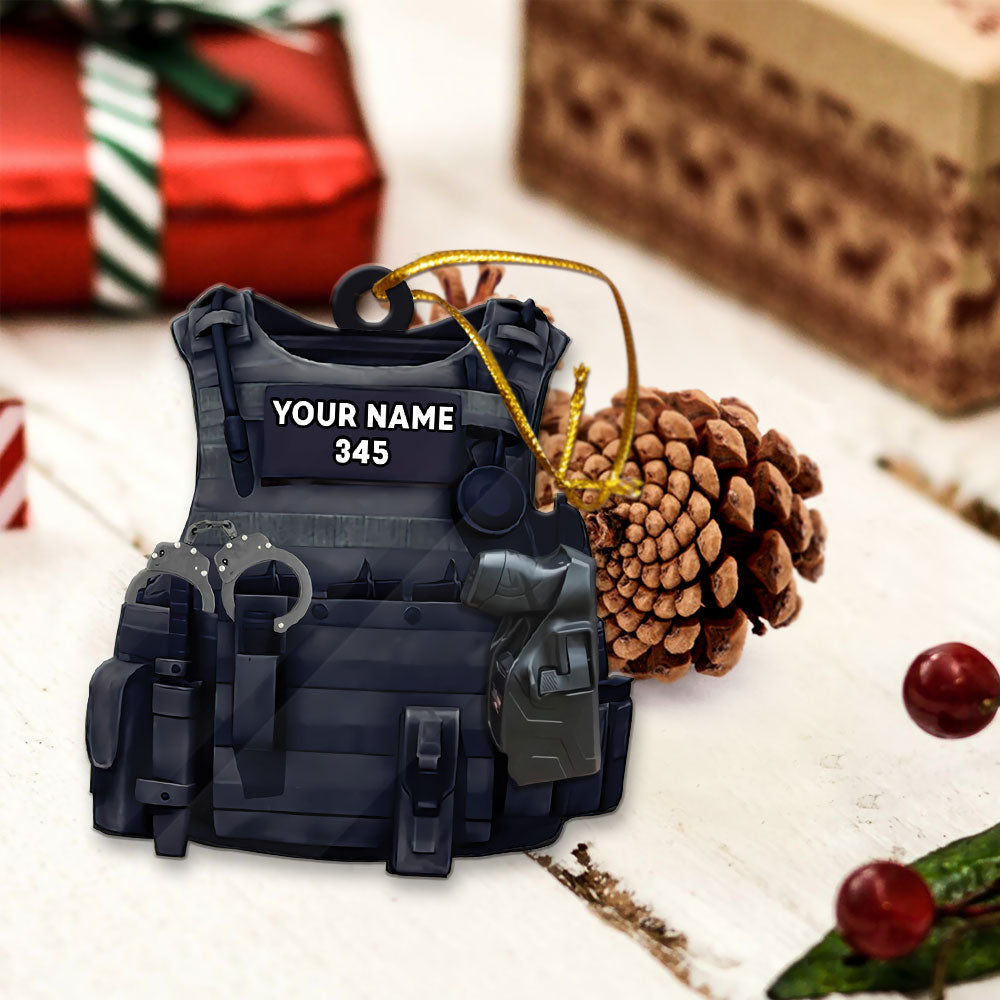 Police Vr2 Custom Shaped Acrylic Ornament Two Sides Prints, Made By Acrylic And The 2 Sides Are The Same