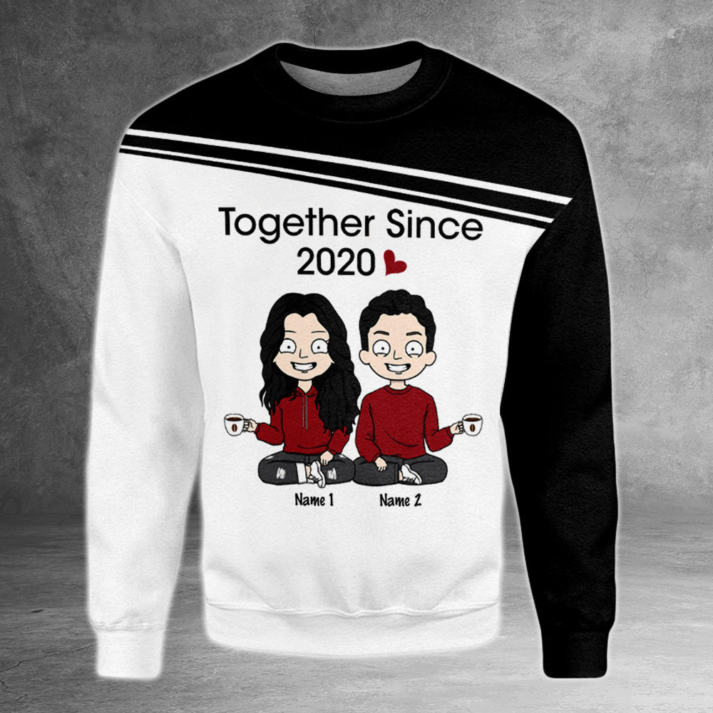 Together Since Personalized All Over Print Shirts Birthday, Anniversary & Valentine Gift For Couple, Husband, Wife, Lover