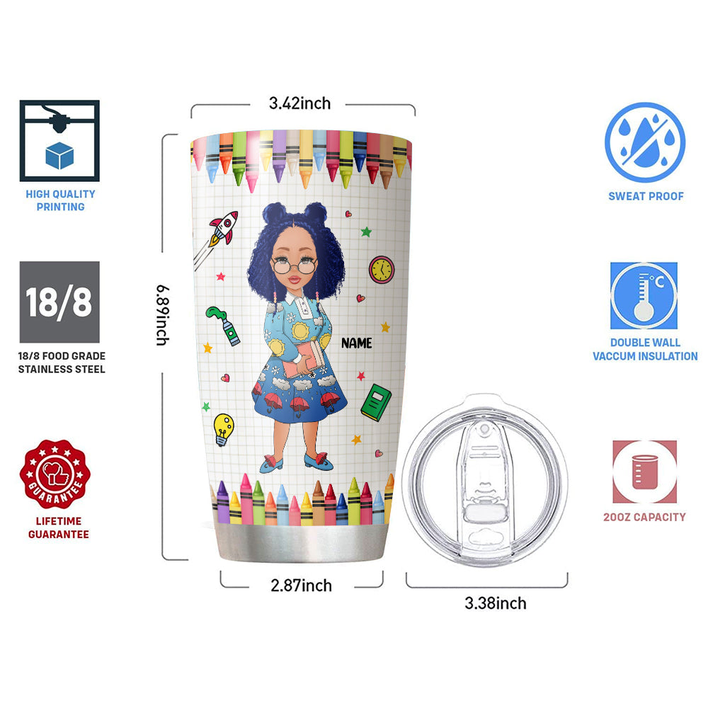 I will teach you in a Room I will teach you now on Zoom, Personalized tumbler for Teacher, Magic School Bus lovers, Name & Character can be changed, TRNA