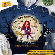 Personalized Halloween Witch Cat Mom Shirts, On A Dark Desert Highway, Cool Wind In My Hair, Cat Lovers, All Over Print