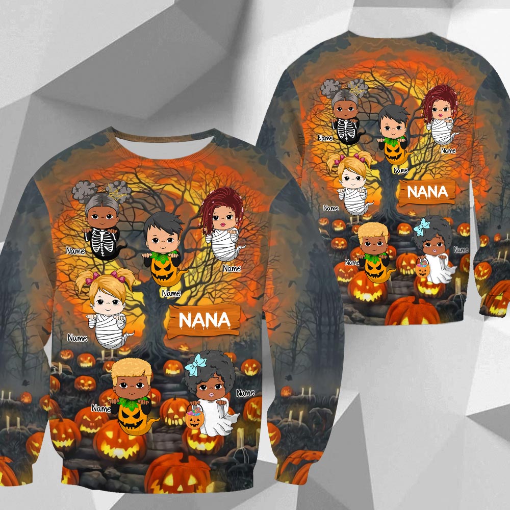 Little Ghouls Just Wanna Have Fun Halloween Grandma Personalized All Over Print 3D Shirts