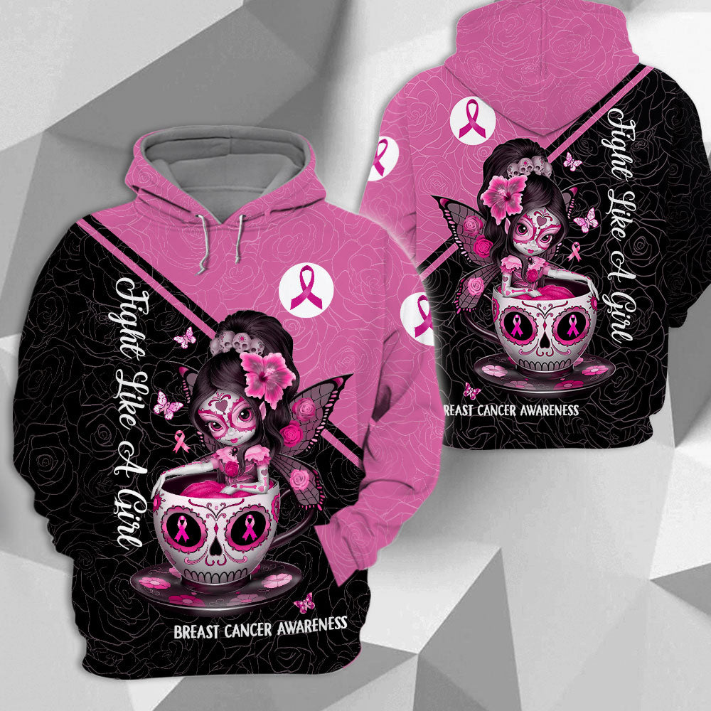 Sugar Skull Fairy In Tea, All Over Print Shirts For Helping Raise Awareness Of Breast Cancer