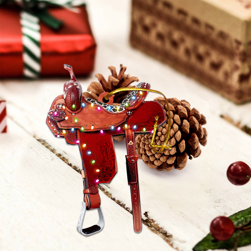 Horse Saddle, Personalized Flat Ornament For Horse Lovers, Cowboy Cowgirl, Name & Saddle Color Can Be Changed, Made By Acrylic And Two Sides Are The Same