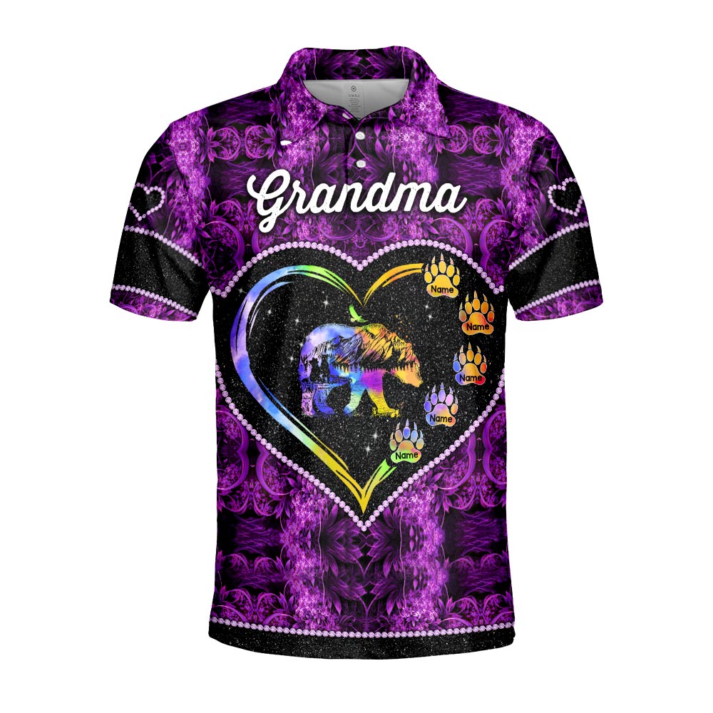 Nana Bear Heart Personalized All Over Print Shirt, 3D Shirt For Grandma