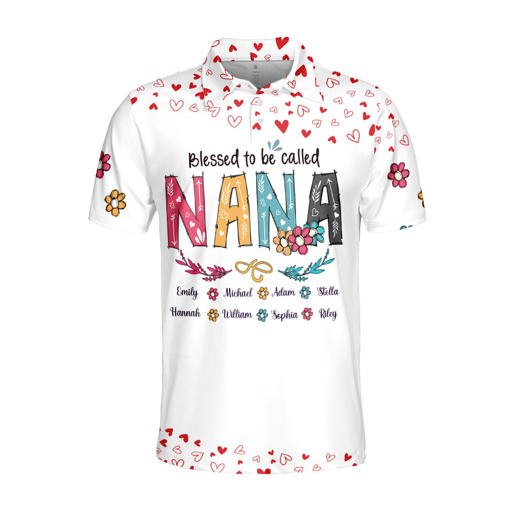 Blessed To Be Called Nana Heart Pattern All Over Print Shirts For Nana Grandma