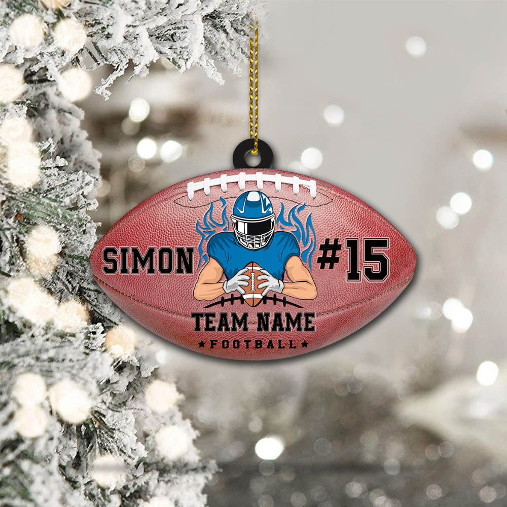 Personalized Football Acrylic Ornament 2 Sides Print, Made By Acrylic And The 2 Sides Are The Same