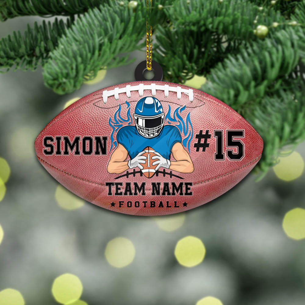 Personalized Football Acrylic Ornament 2 Sides Print, Made By Acrylic And The 2 Sides Are The Same