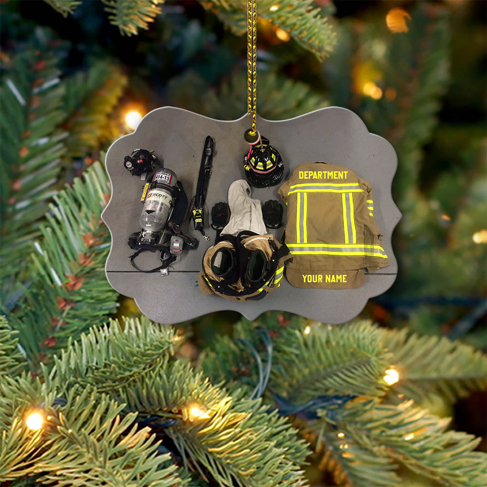 Firefighter Protective Equipment Personalized Medallion Aluminium Ornament One Side Print