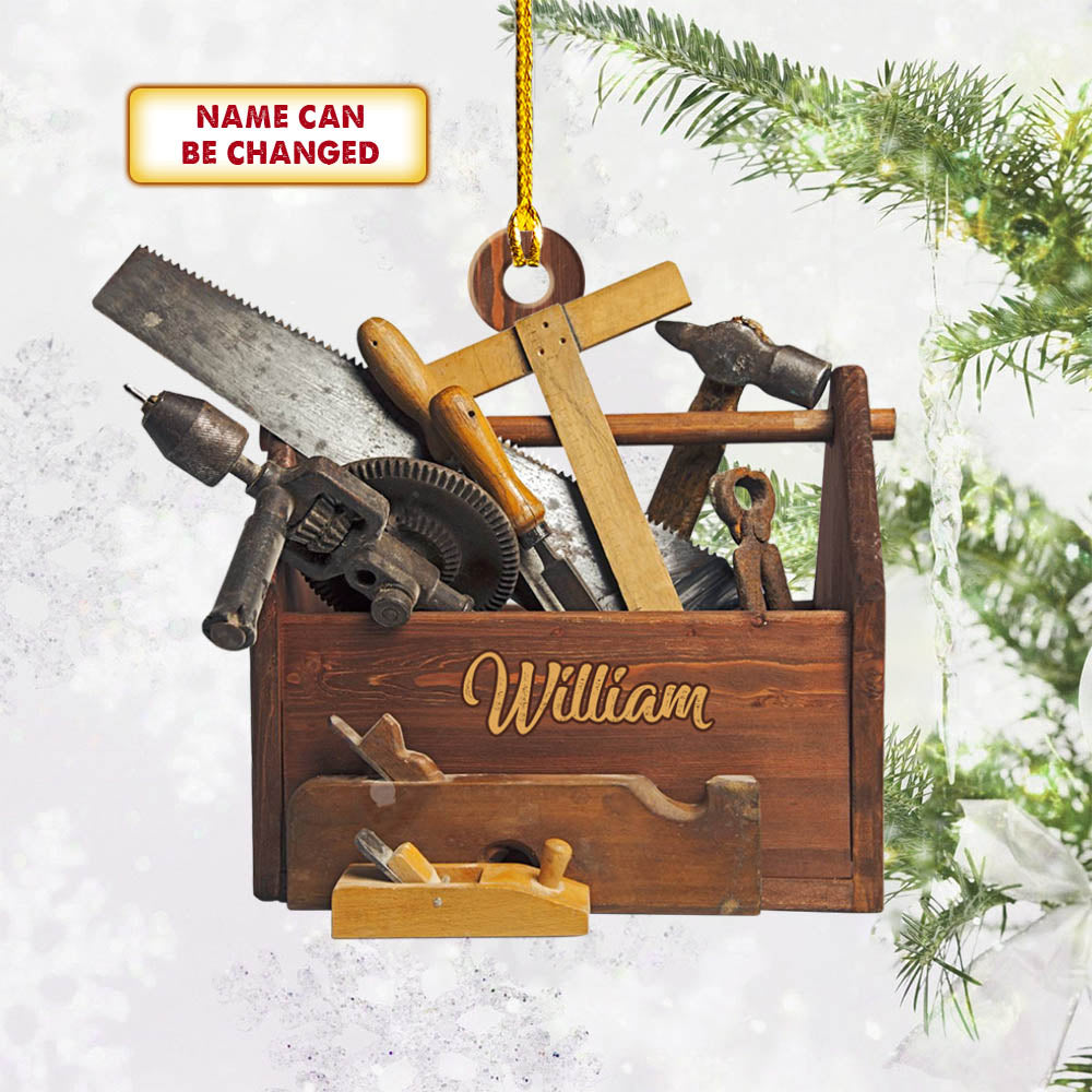 Carpenter Tool Box Vr2, Custom Cut Shaped Acrylic Ornament Two Sides Print, Made By Acrylic And The 2 Sides Are The Same
