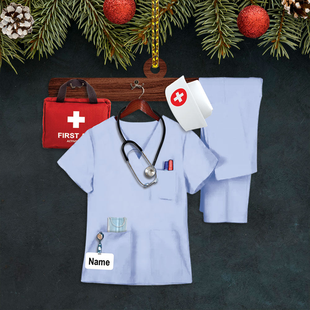 Nurse Uniform Custom Shaped Acrylic Ornament Two Sides Print, Name & Uniform Color Can Be Changed Vr2, Made By Acrylic And The 2 Sides Are The Same