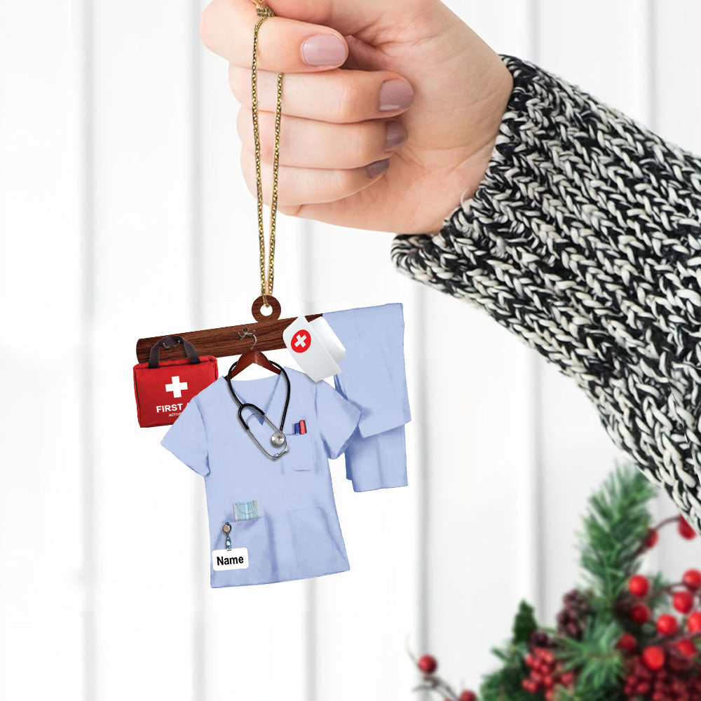 Nurse Uniform Custom Shaped Acrylic Ornament Two Sides Print, Name & Uniform Color Can Be Changed Vr2, Made By Acrylic And The 2 Sides Are The Same