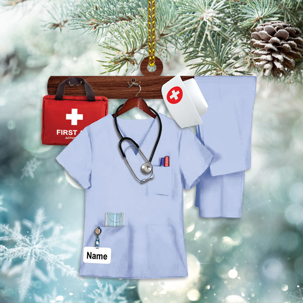 Nurse Uniform Custom Shaped Acrylic Ornament Two Sides Print, Name & Uniform Color Can Be Changed Vr2, Made By Acrylic And The 2 Sides Are The Same