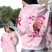 In October We Wear Pink, Shirts For Breast Cancer Family Member, Black Queen