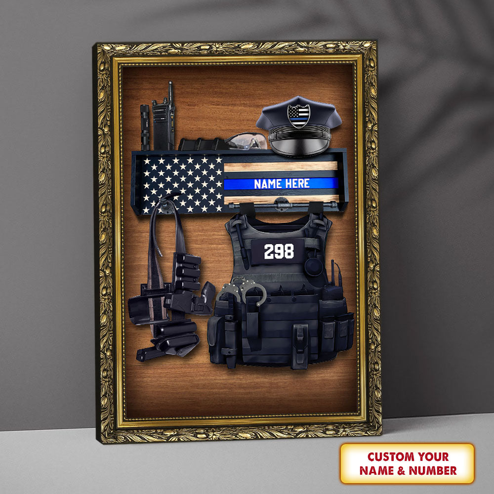 Personalized Police Bulletproof Vest Canvas Prints Vr2