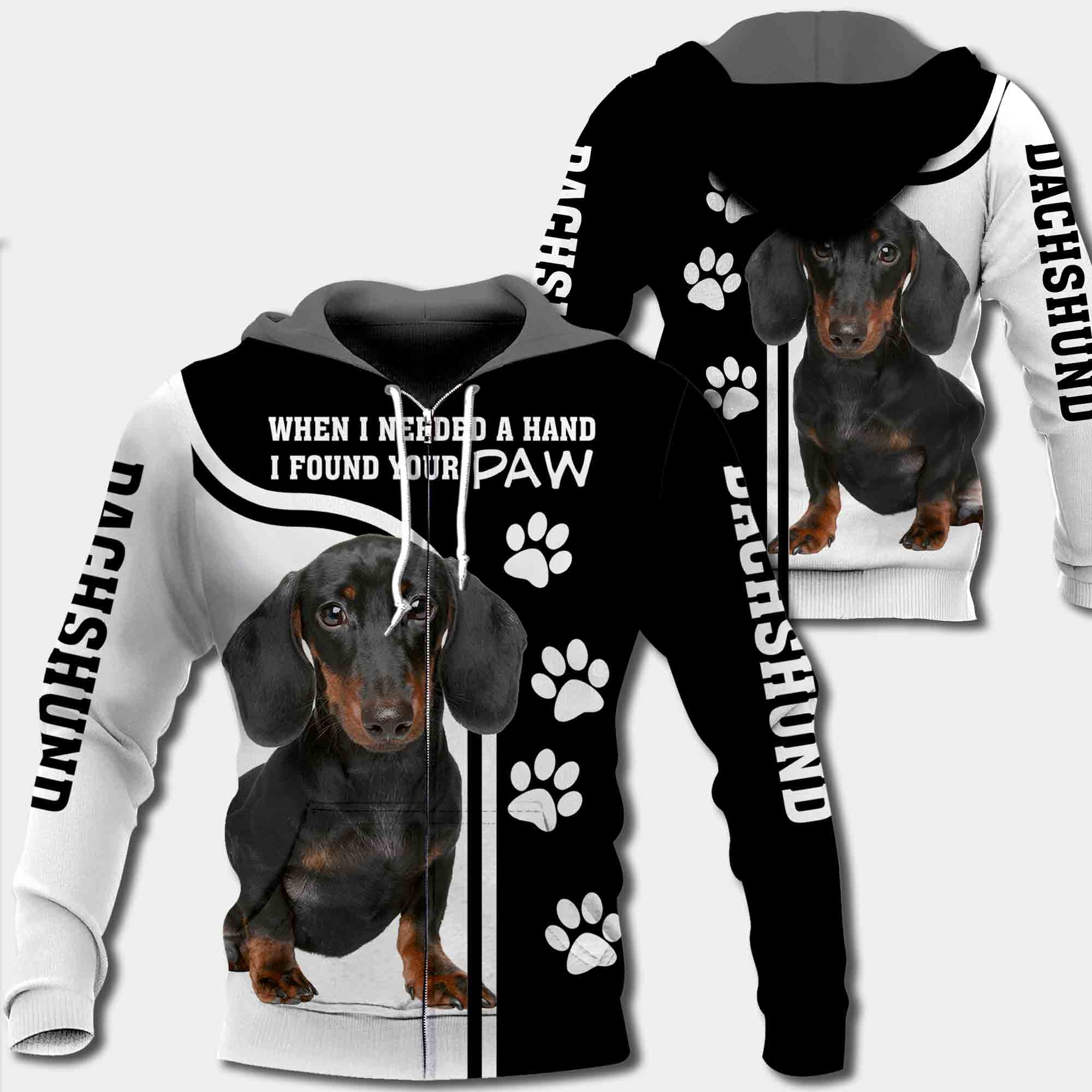 Dachshund When I Needed A Hand I Found Your Paw All Over Print Shirt