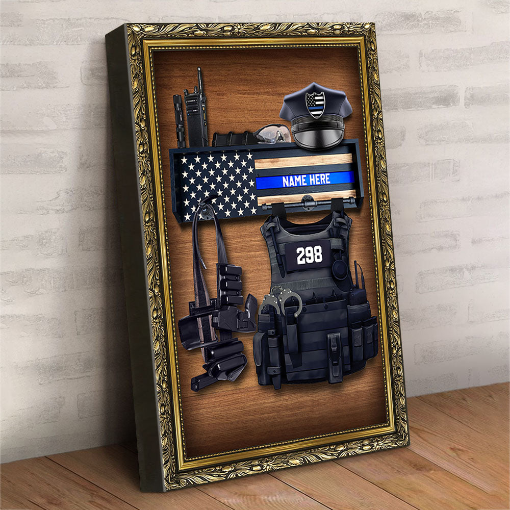 Personalized Police Bulletproof Vest Canvas Prints Vr2