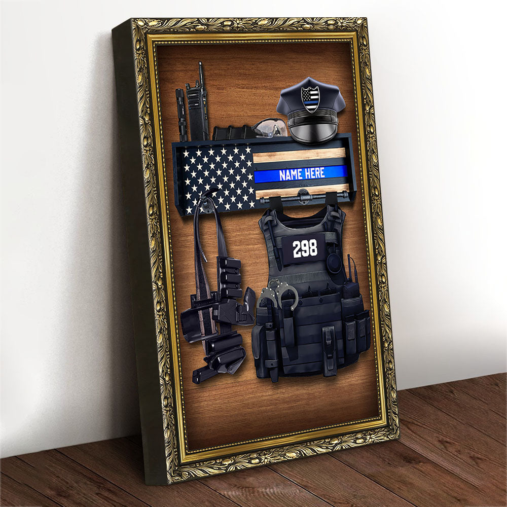 Personalized Police Bulletproof Vest Canvas Prints Vr2