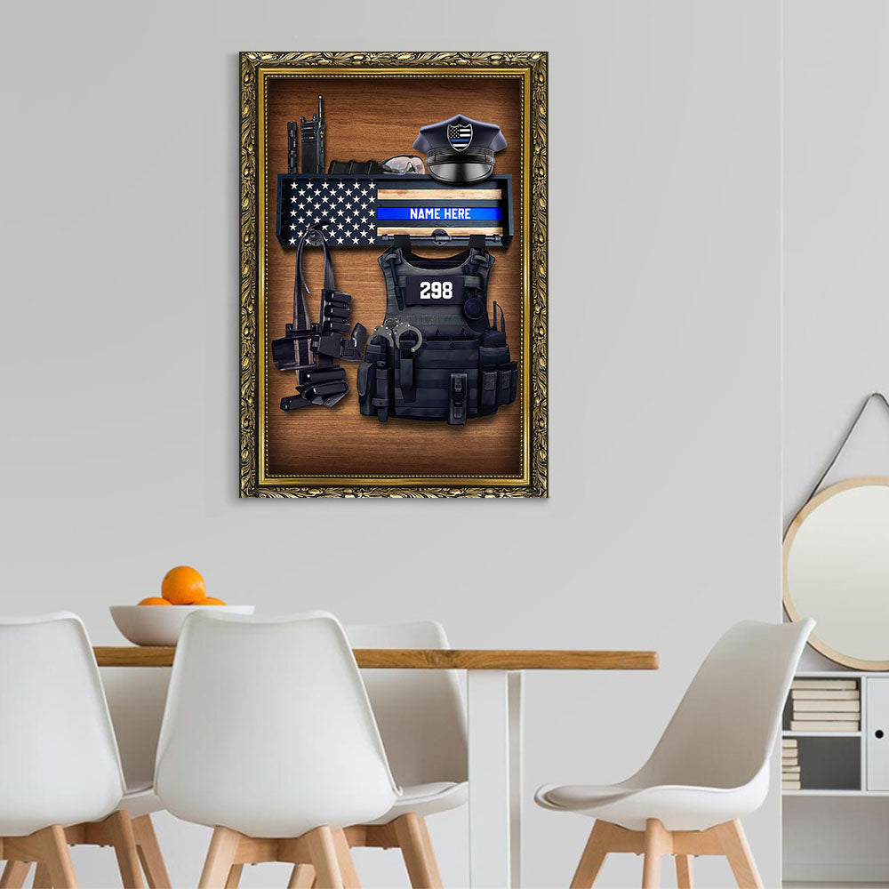 Personalized Police Bulletproof Vest Canvas Prints Vr2