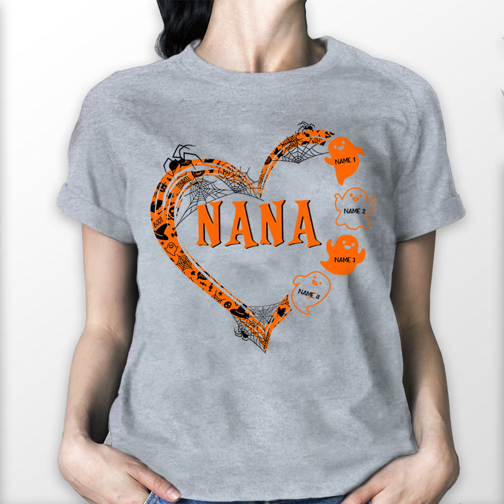Grandma Boo Heart Halloween Personalized Shirts,