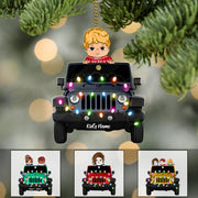 Kid With Truck Personalized Christmas 2 Sided Shape Acrylic Ornament TRNA, Made By Acrylic And The 2 Sides Are The Same