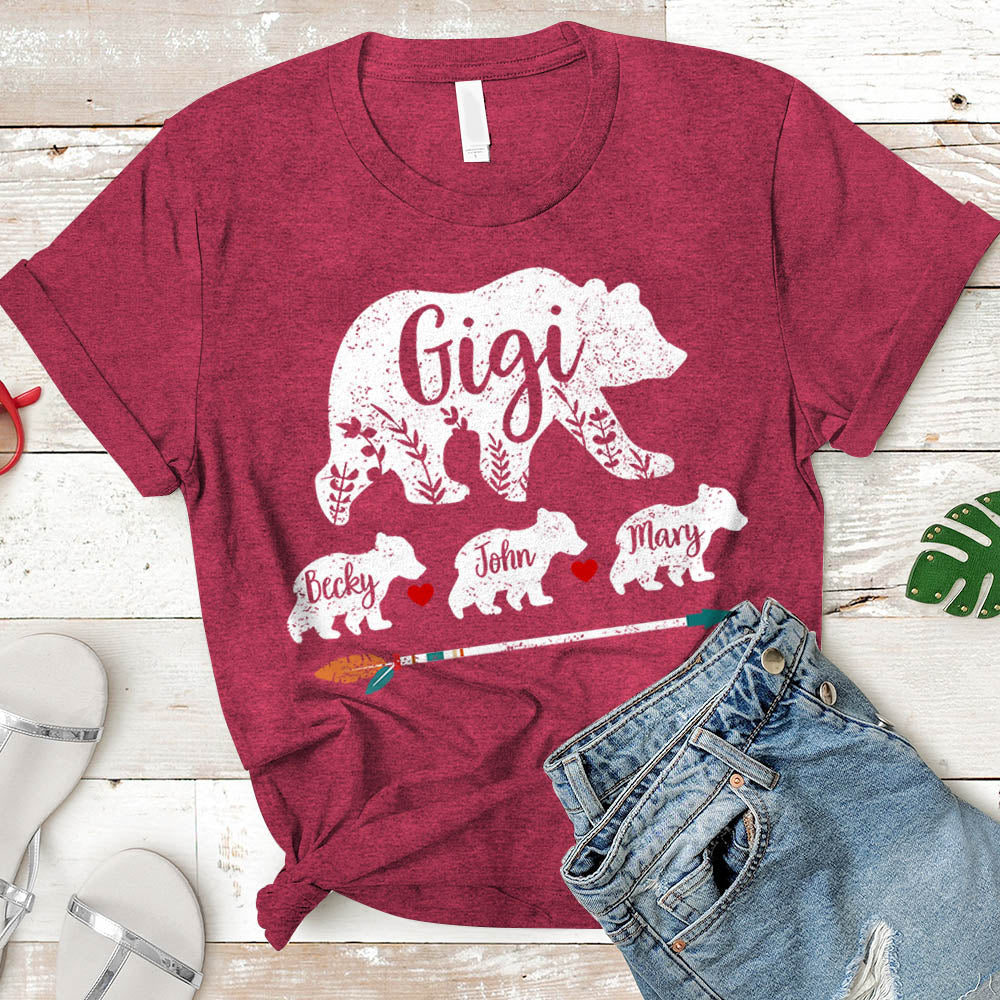 Personalized Nickname & Grandkid's Names Shirt Gigi Bear Shirt