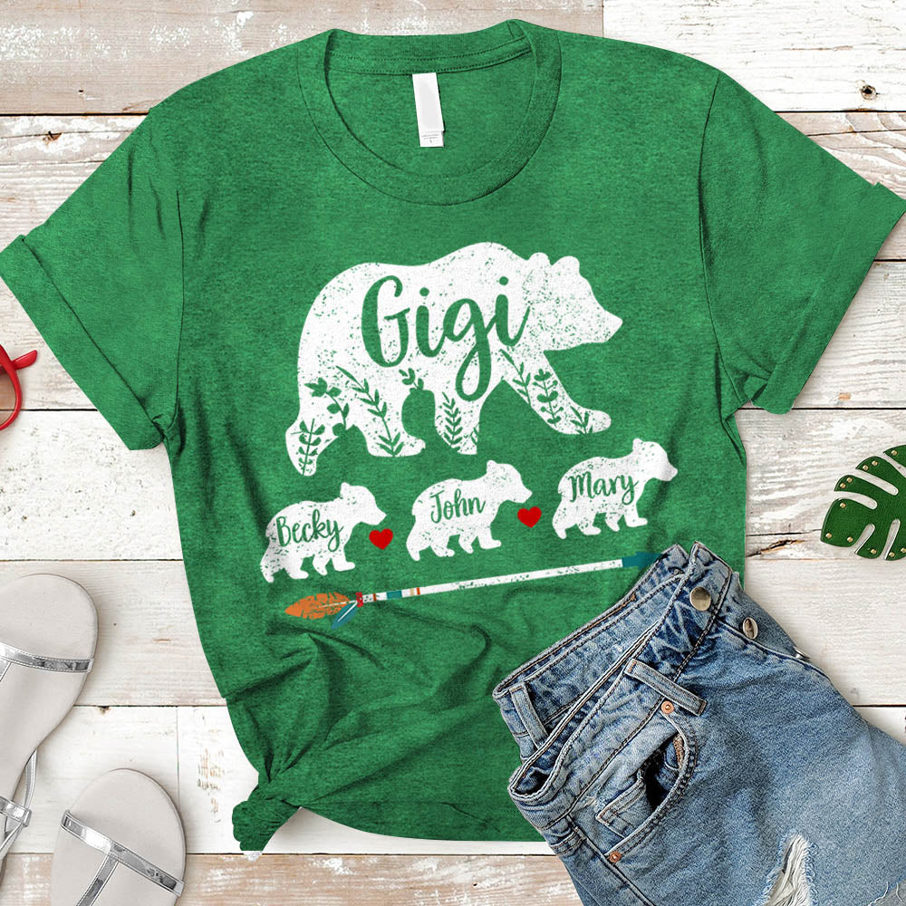 Personalized Nickname & Grandkid's Names Shirt Gigi Bear Shirt