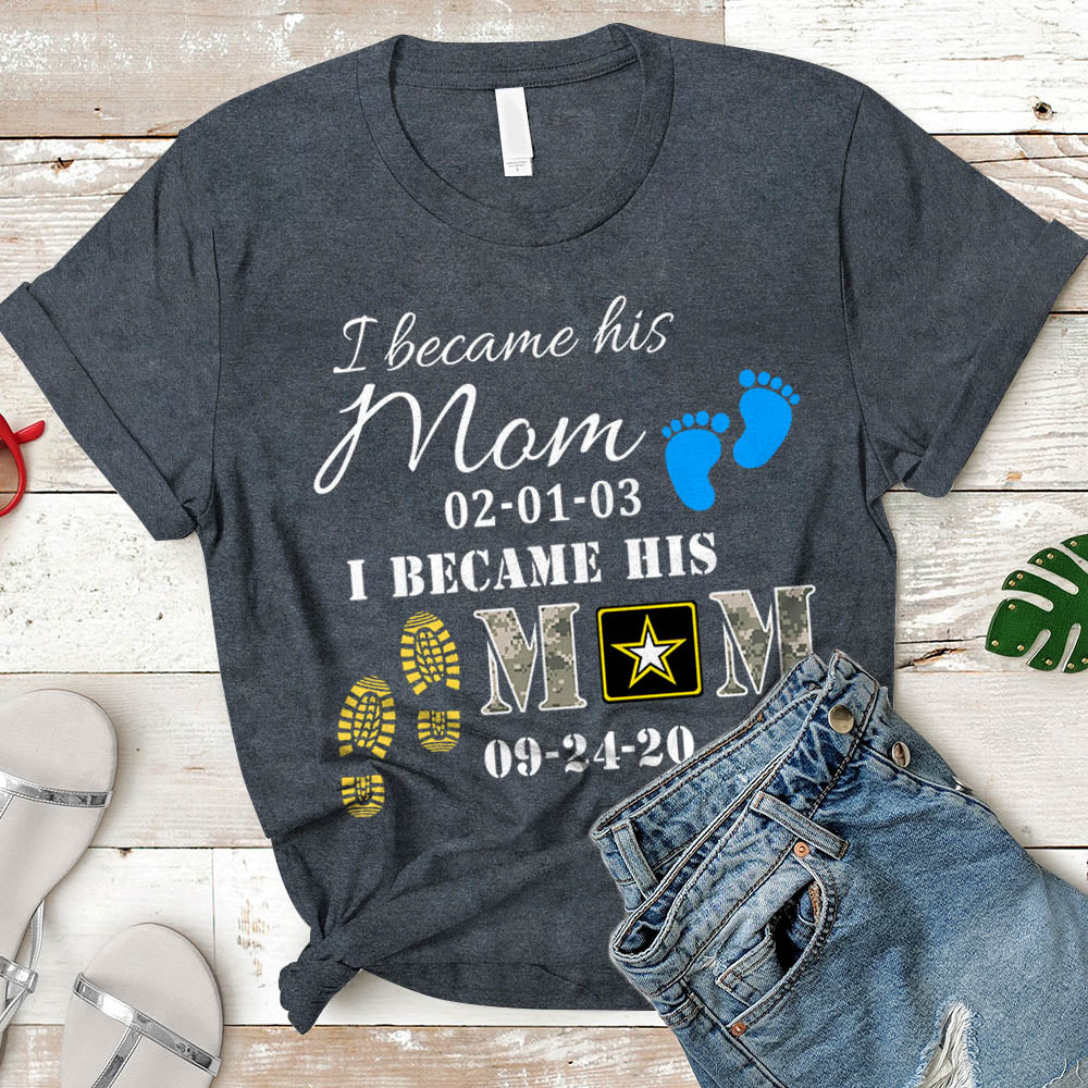 Personalized Birth Date And Graduation Date Proud Army Mom | Military Shirt K1702