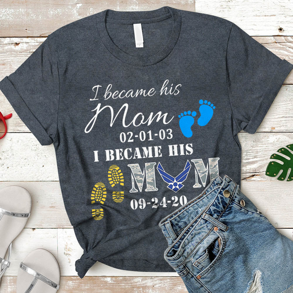 Personalized Birth Date And Graduation Date Proud Air Force Mom | Military Shirt K1702