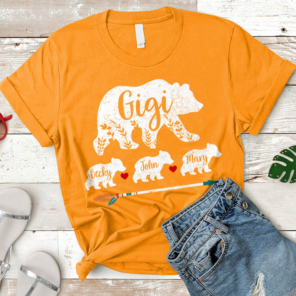 Personalized Nickname & Grandkid's Names Shirt Gigi Bear Shirt